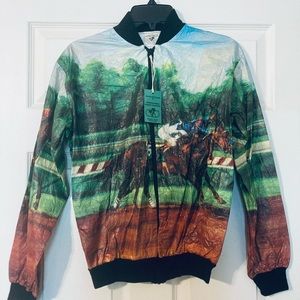 Women’s equine windbreaker thoroughbred calendar horse show stock show